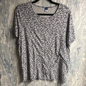 Old Navy and White Floral Short Sleeve Top